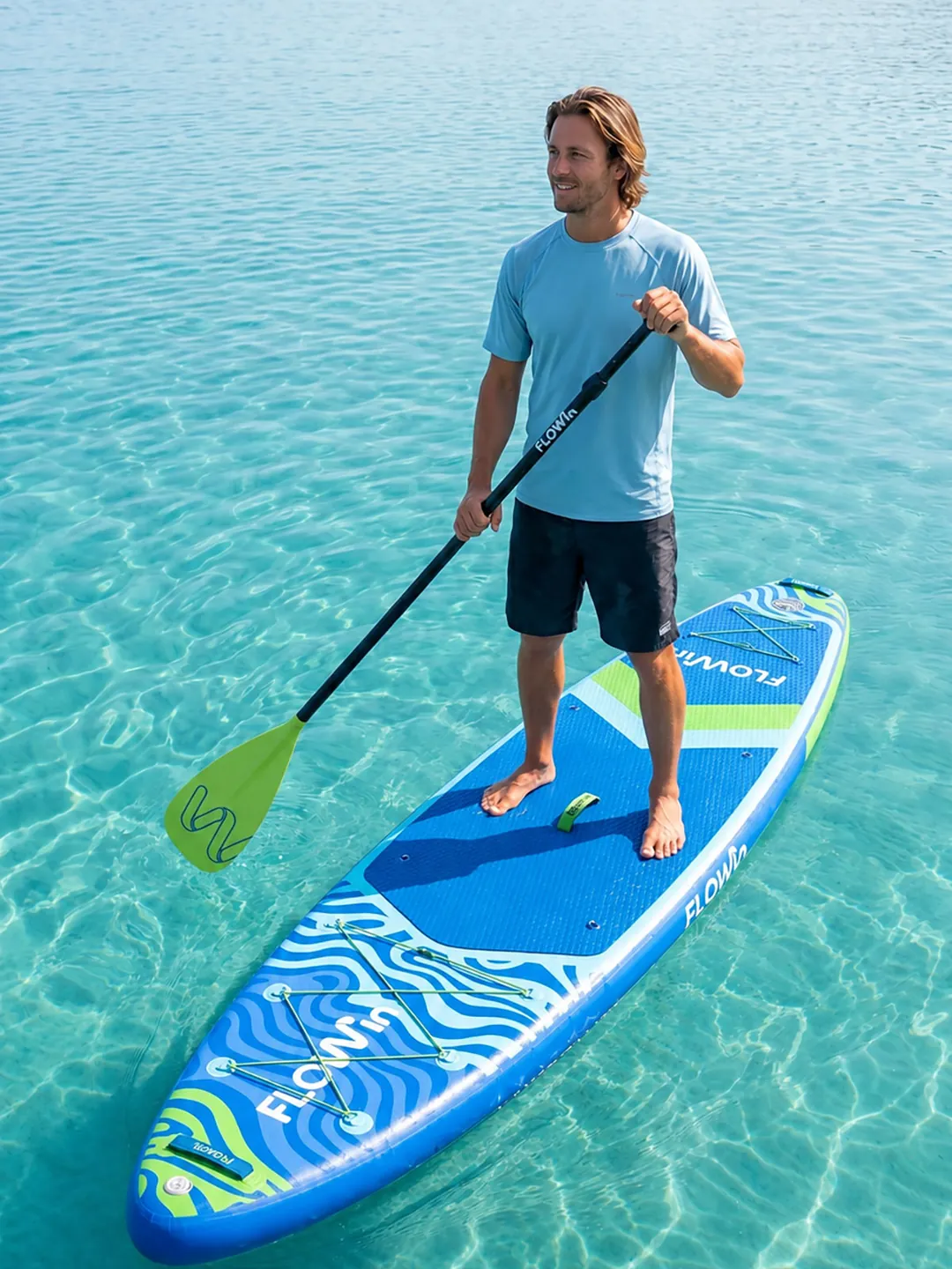 Flowin Navy 350 — надувная SUP-доска 350×84×15 см, комплект 10 предметов